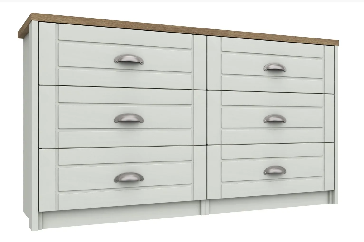 Kielder 3 + 3 Drawer Chest - White