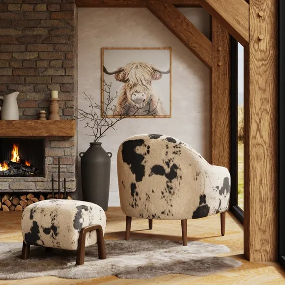Kaspar Faux Cow Fur Tub Chair 2