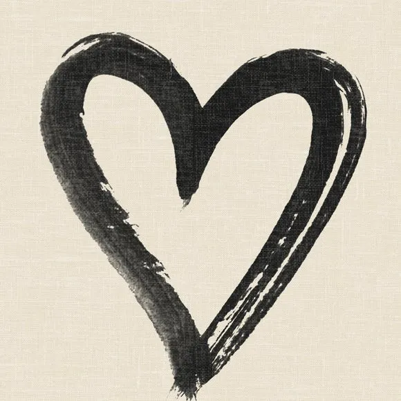 Painted Heart Square Cushion 2