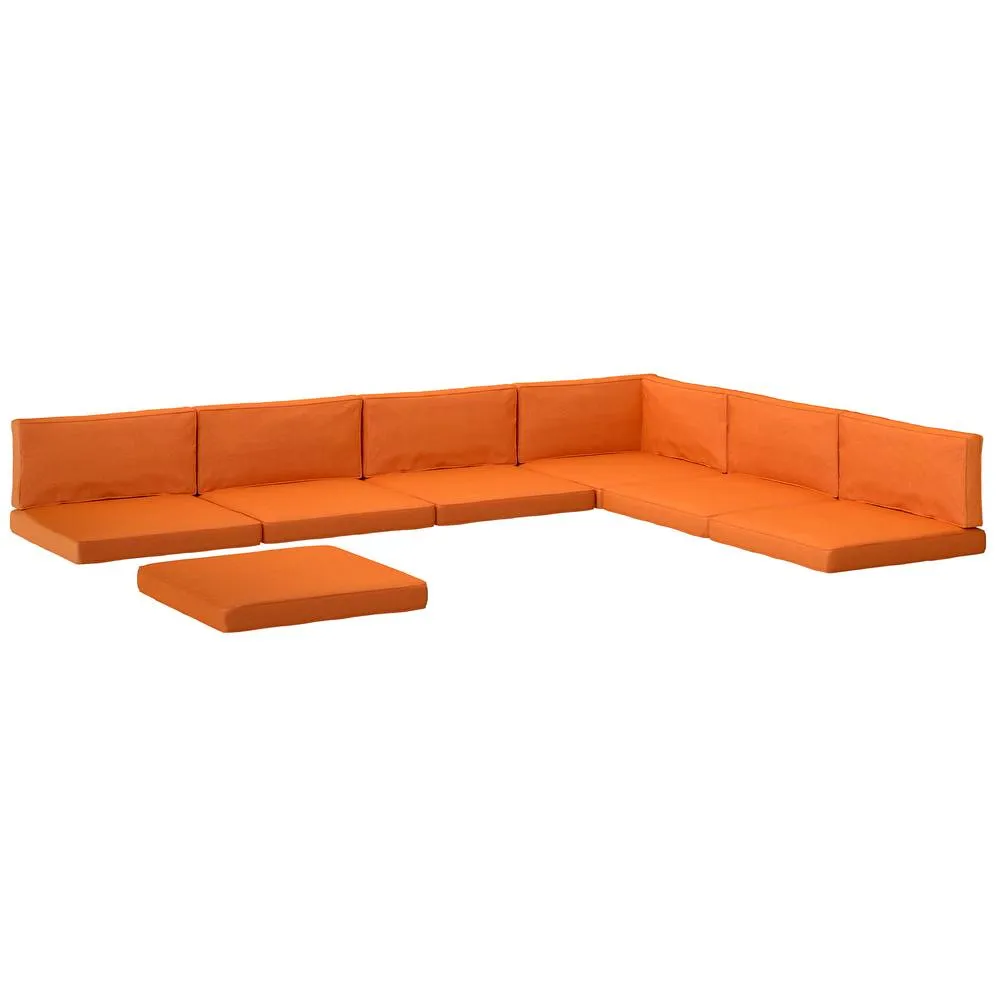 OUTSUNNY Replacement Cushions for Outdoor Furniture Garden Seat Cushion Pad in Orange 2