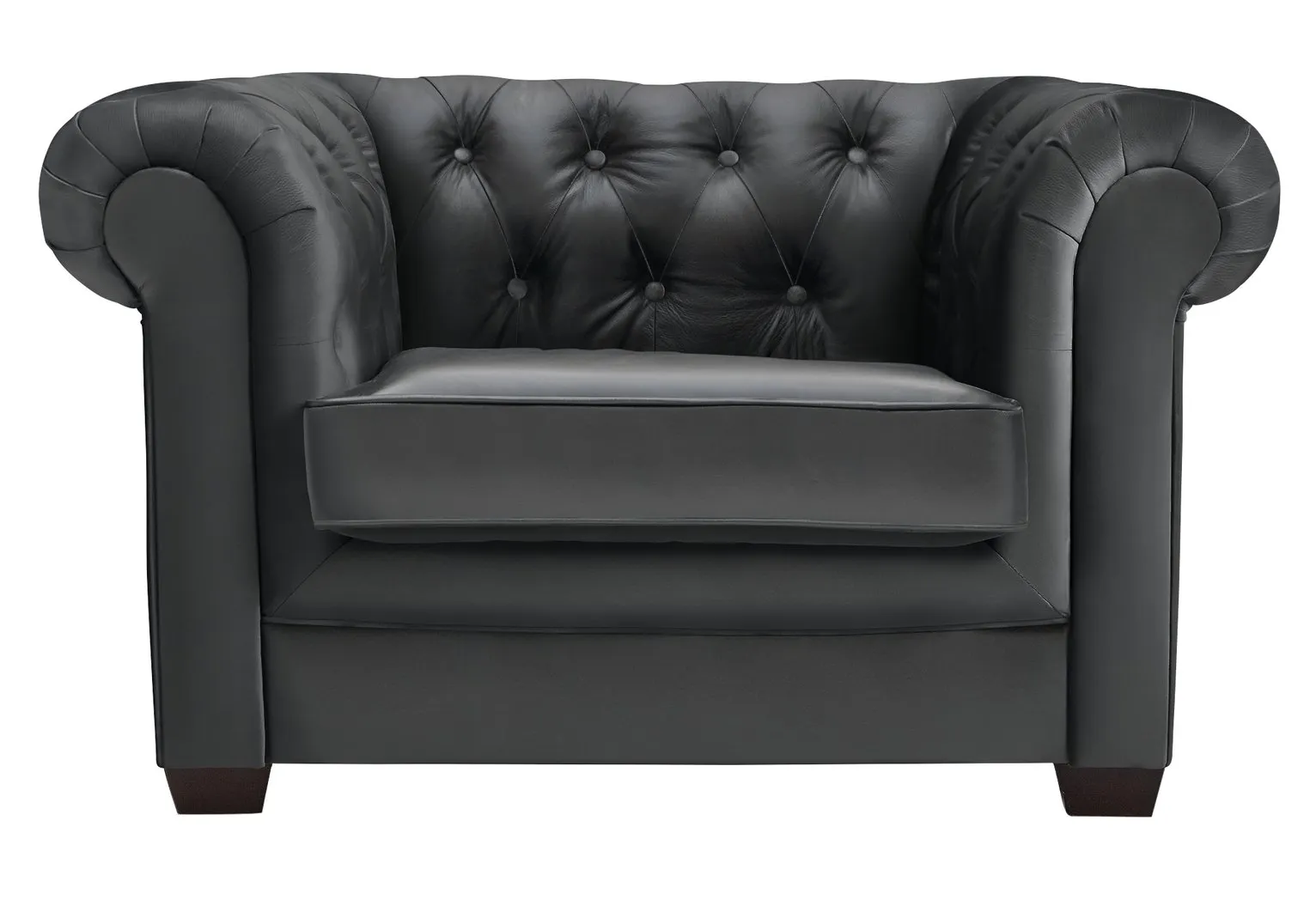 Habitat Chesterfield Leather Armchair - Black