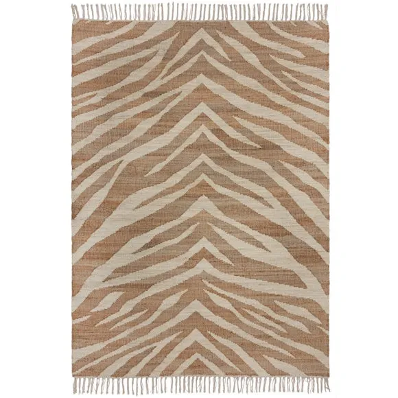 Zebra Patterned Jute Rug 5