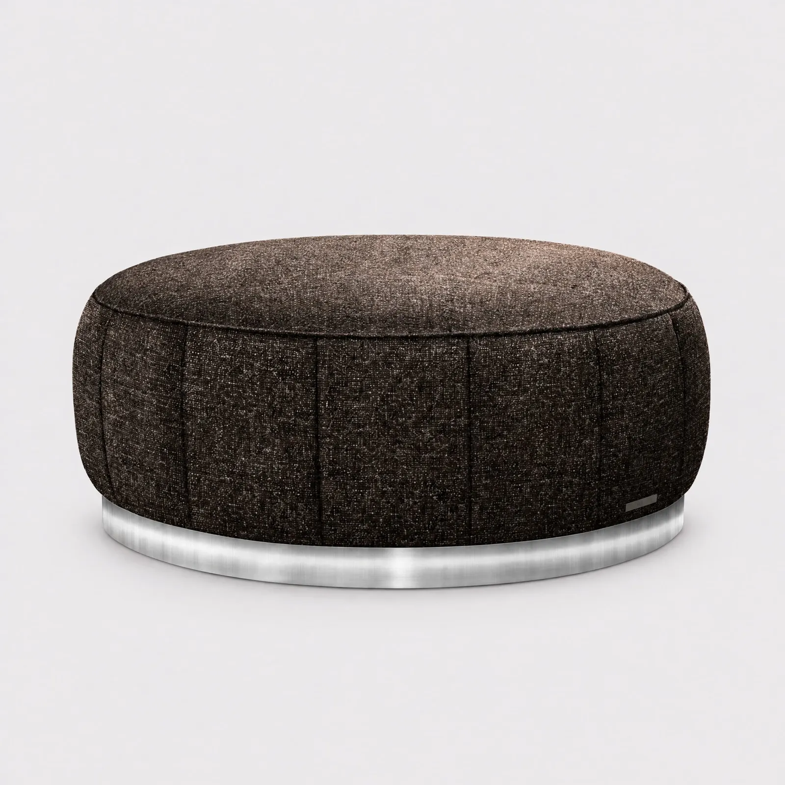 Cumulo Large Round Stool, Black Fabric | Barker & Stonehouse