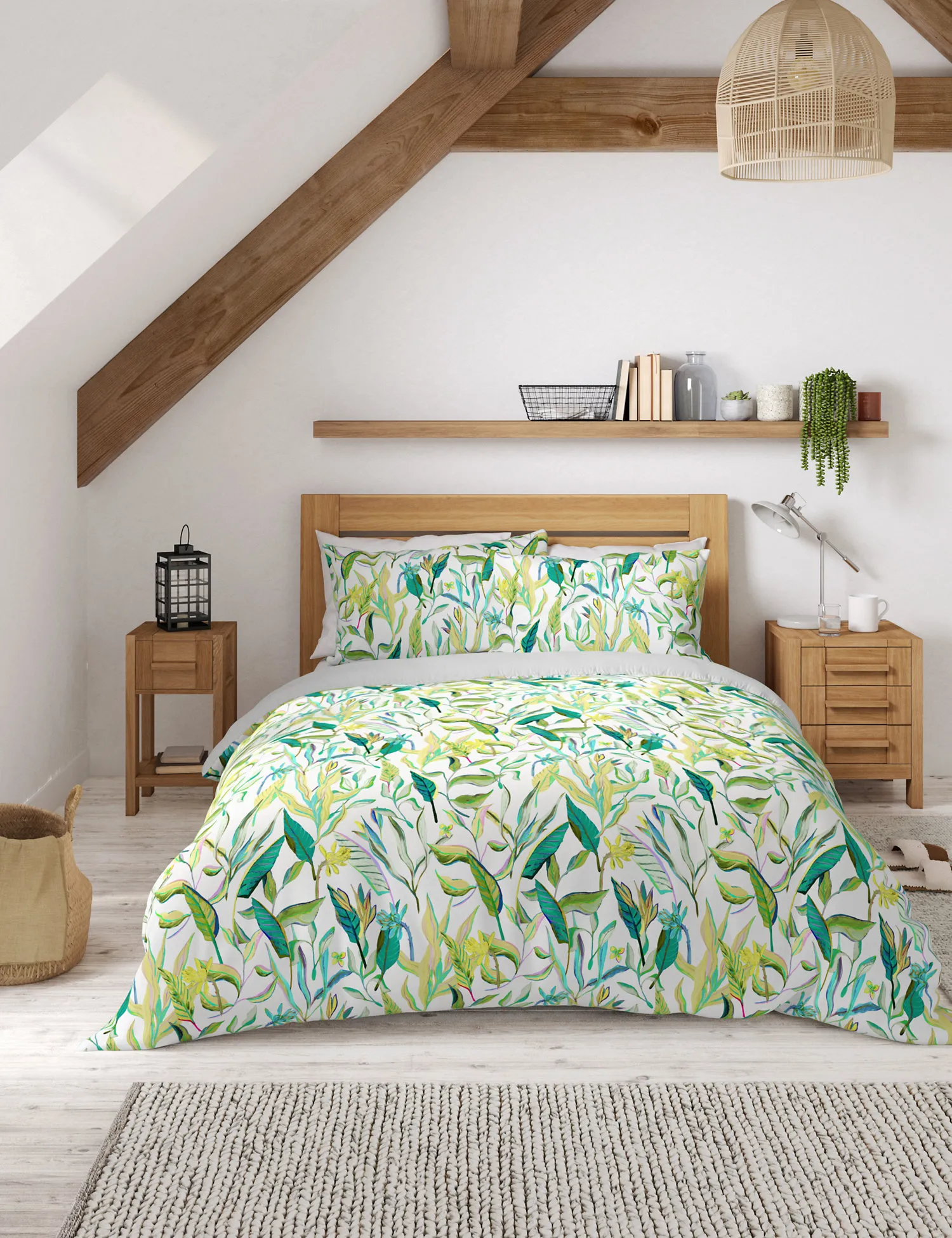 M&S Pure Cotton Leaf Bedding Set