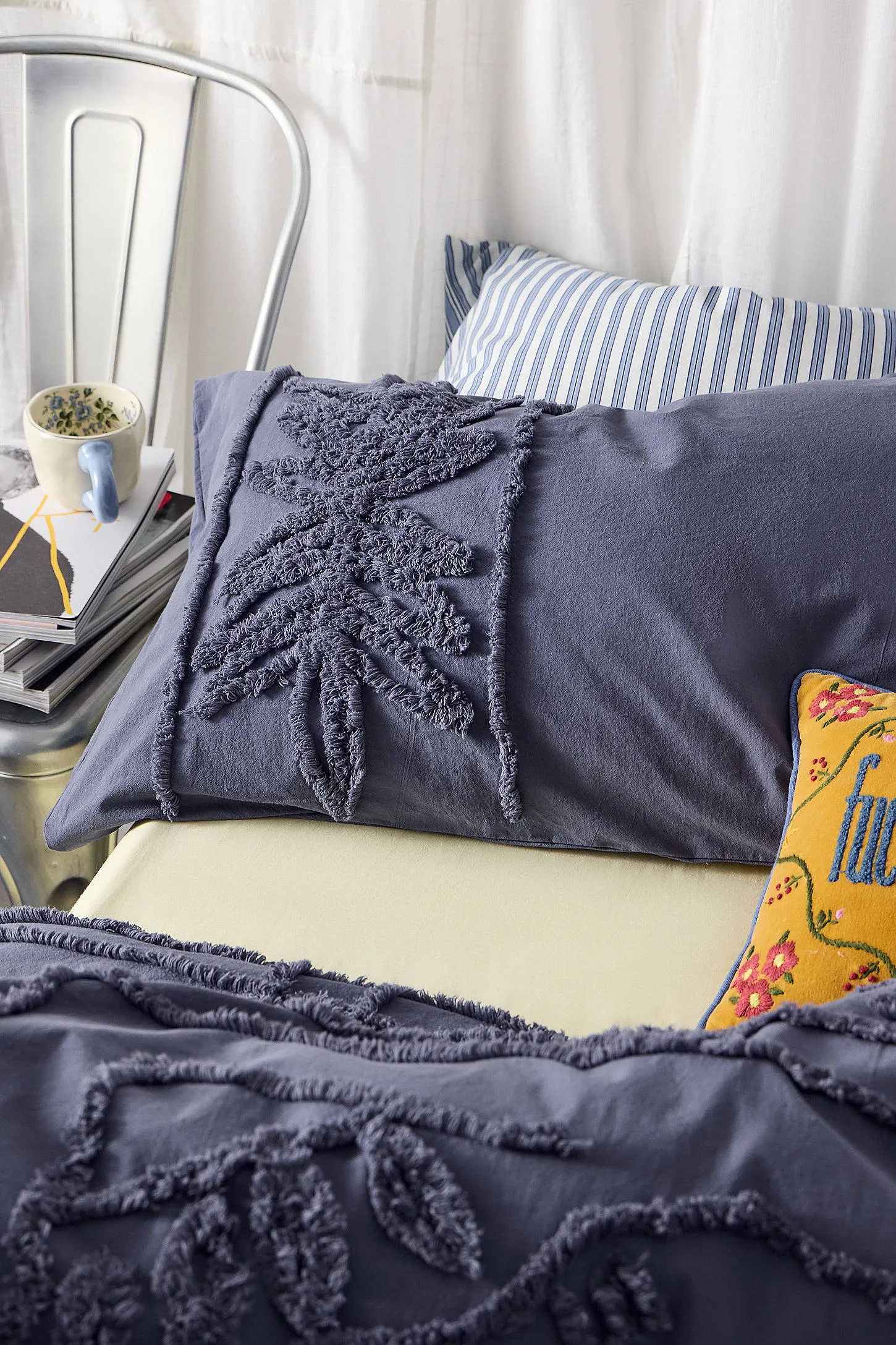 Blue Jackie Tufted Duvet Set - Dark Blue 5