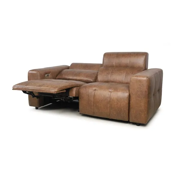 Akari Quilted Faux Leather Power Recliner 3 Seater Sofa 5