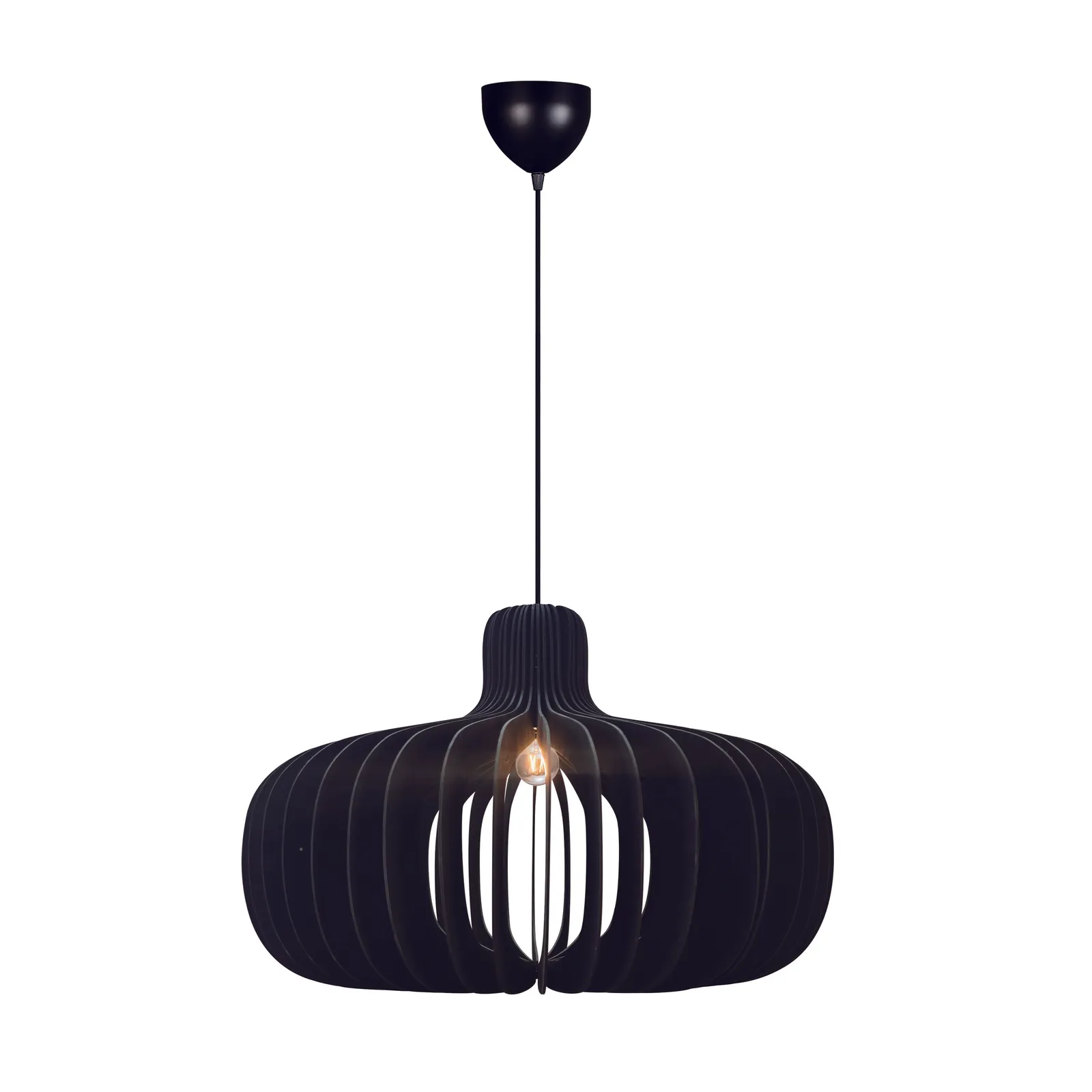 Nordlux Hazo Pendant Light Black Wood Dining Room E27 Mains 66cm 2
