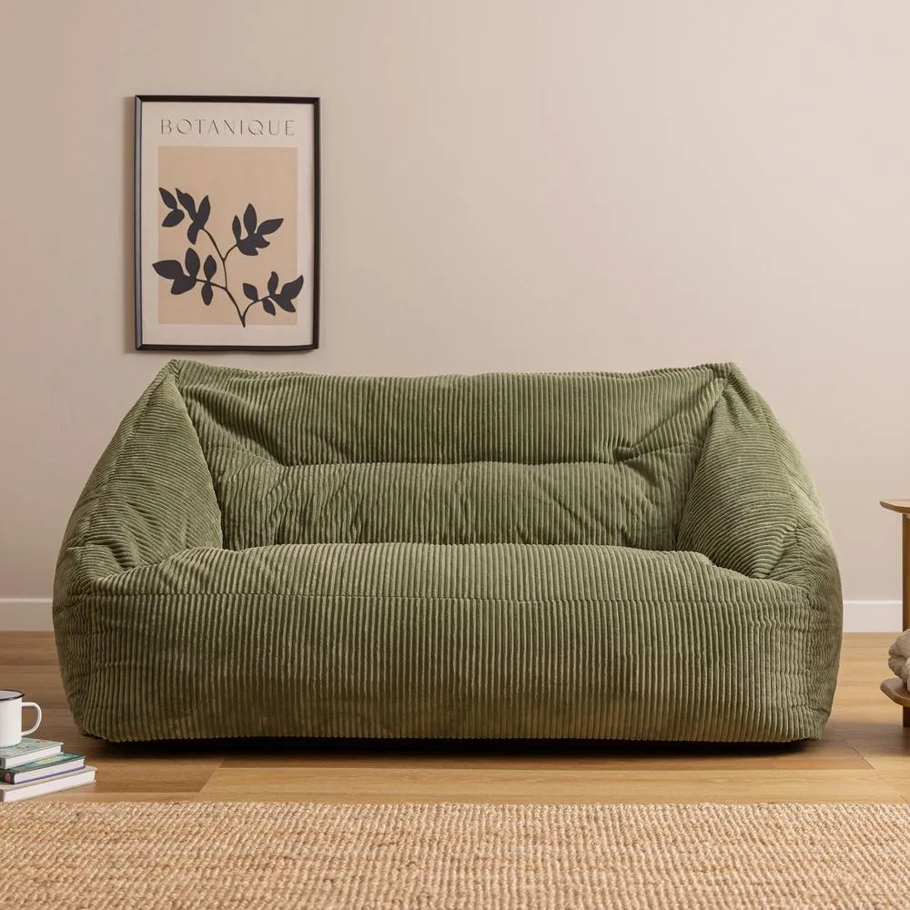 icon Cecilia Jumbo Cord Giant Bean Bag Sofa in Green