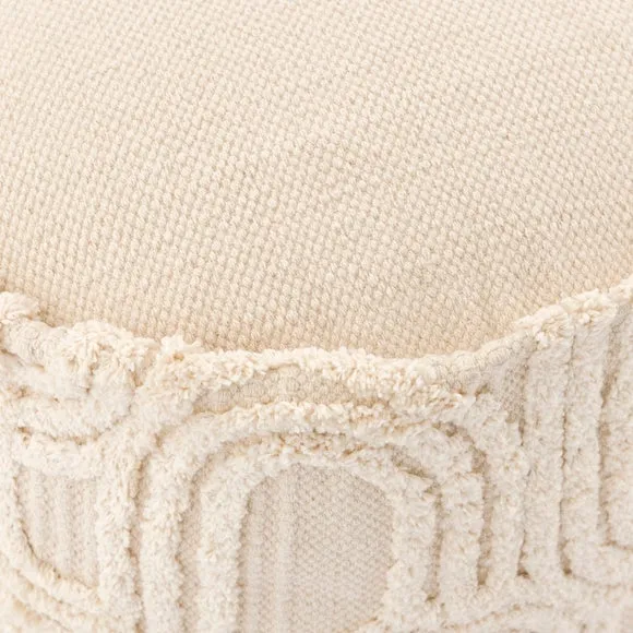 Curves Tufted Natural Pouffe 2