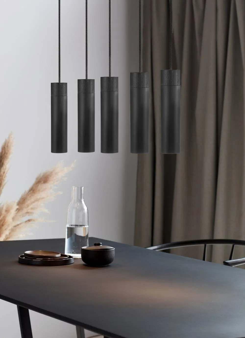 Nordlux Tilo Pendant Light Black Metal Dining Room GU10 Mains 6cm 6