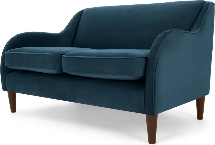 Helena 2 Seater Sofa, Plush Teal Velvet
