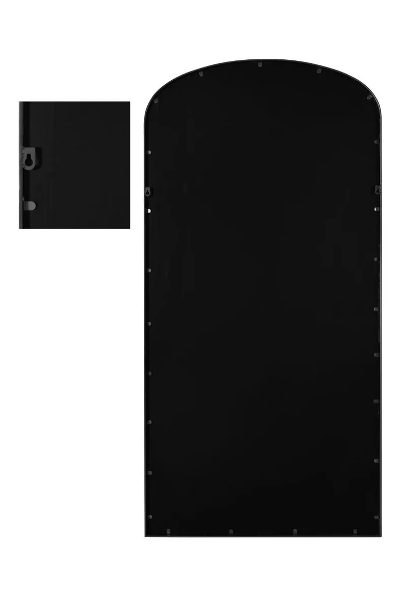 MirrorOutlet Black Metal Framed Arched Garden Wall Mirror 67"x33" (170x85CM) 5