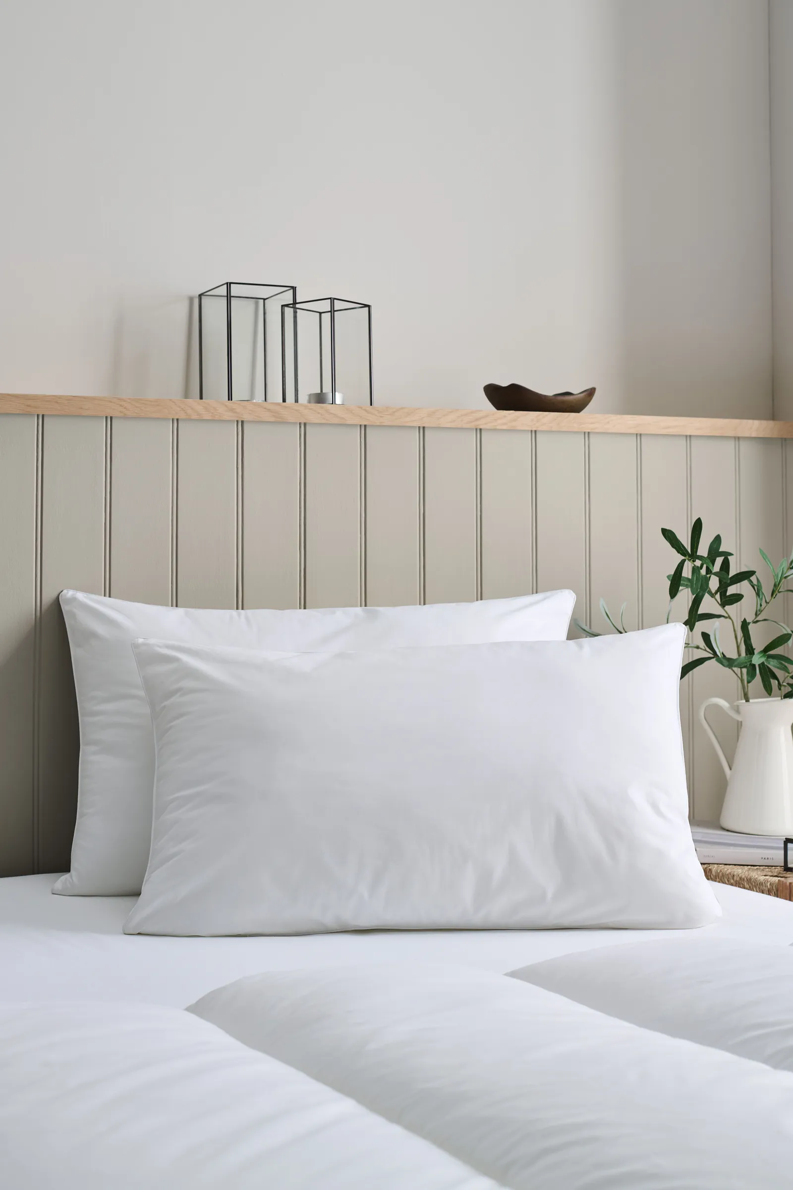 CHRISTY Classic Filled Hollowfibre Medium Firm Pillow Pair in White
