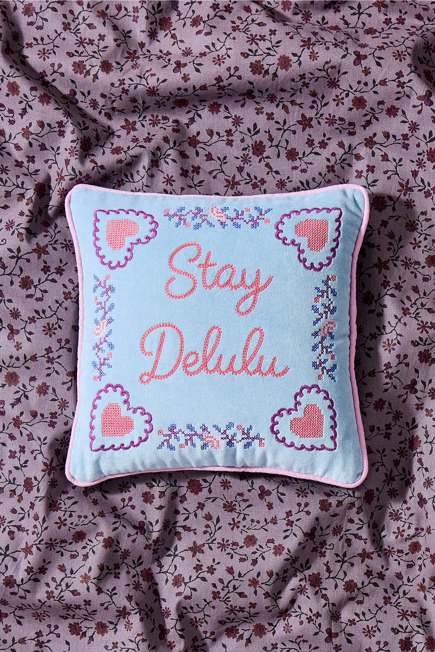 Stay Delulu Mini Cushion - Blue