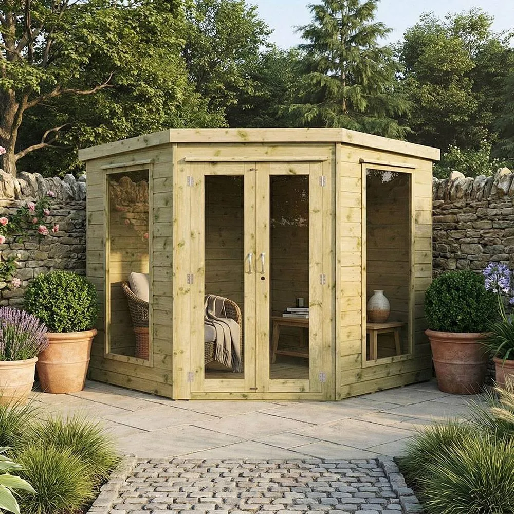 Mercia 7 x 7 Feet Premium Corner Summerhouse - L207.4 x W207.4 x H200.6 cm in Brown 3
