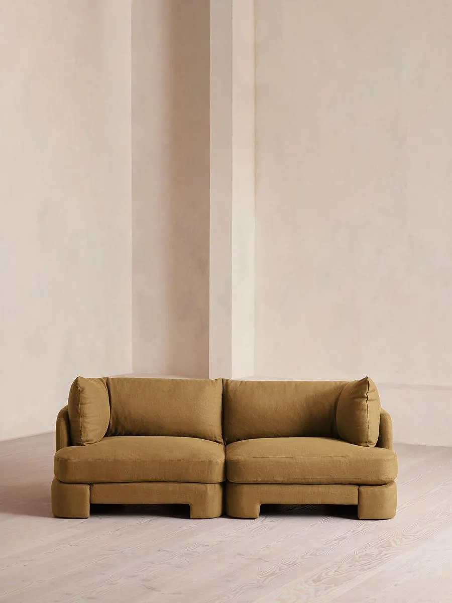 Odell Deeper Sit Modular Sofa, Three Seater, Linen, Ochre