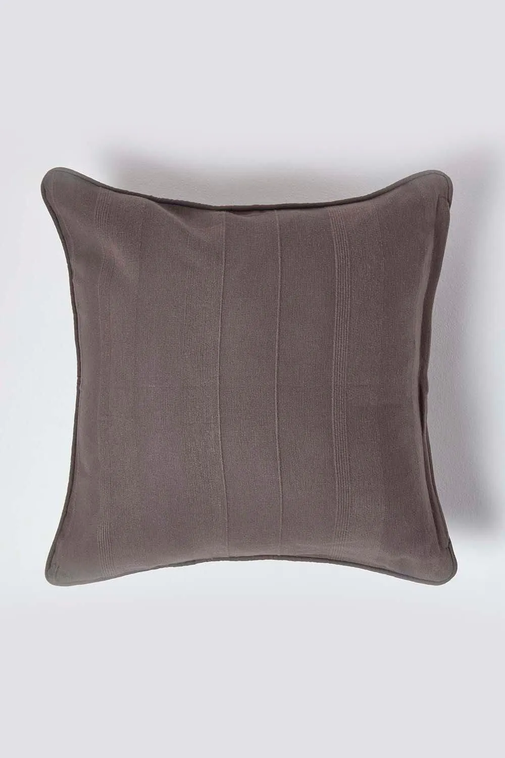 Homescapes Cotton Rajput Ribbed Cushion Cover in Charcoal 1