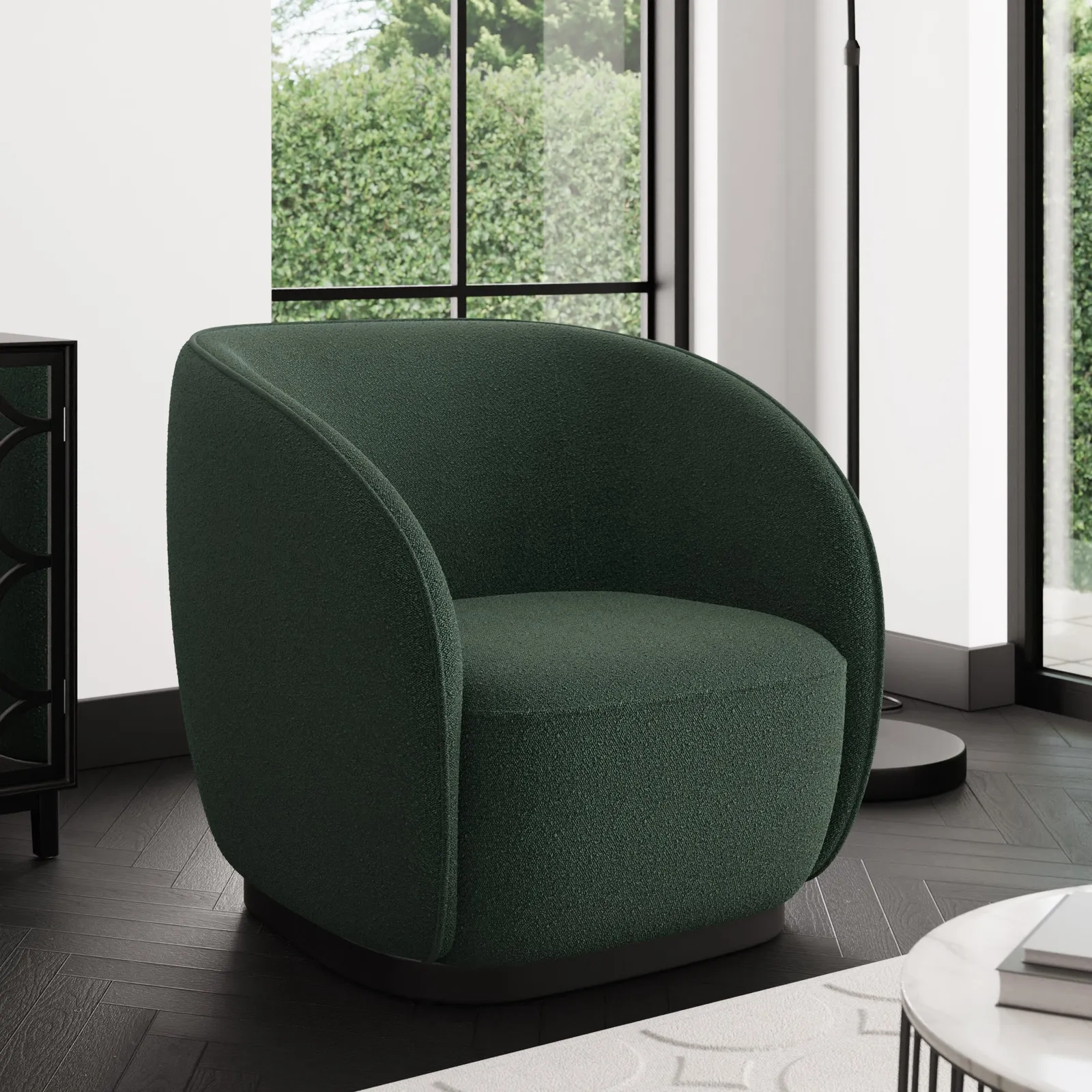 Arlo Boucle Chair Olive (Green)