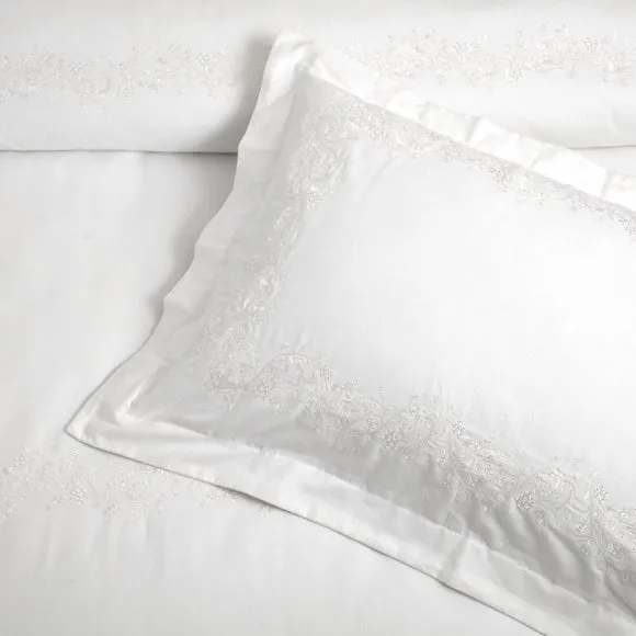 Dorma Luxuriously Soft Embroidered 100% Brushed Cotton Duvet Cover & Pillowcase Set 3