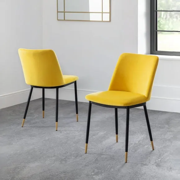 Delaunay Set of 2 Dining Chairs, Velvet 2