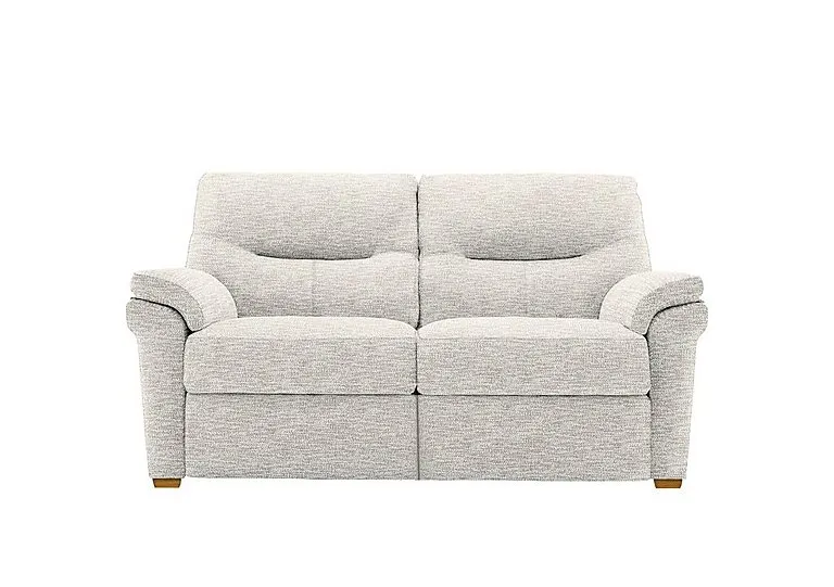 Seattle 2 Seater Fabric Sofa with Wooden Feet - Rush Cream