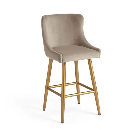 Montreal Bar Stool, Mink Velvet 5