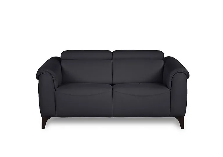 Nicole 2 Seater Leather Recliner Sofa with Headrests and Power Lumbar - Torello Blu