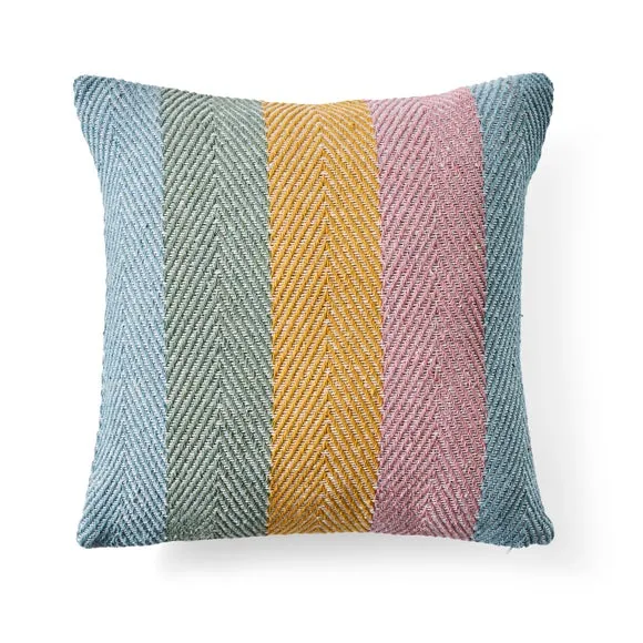 Jenson Striped Pastel Square Cushion 3