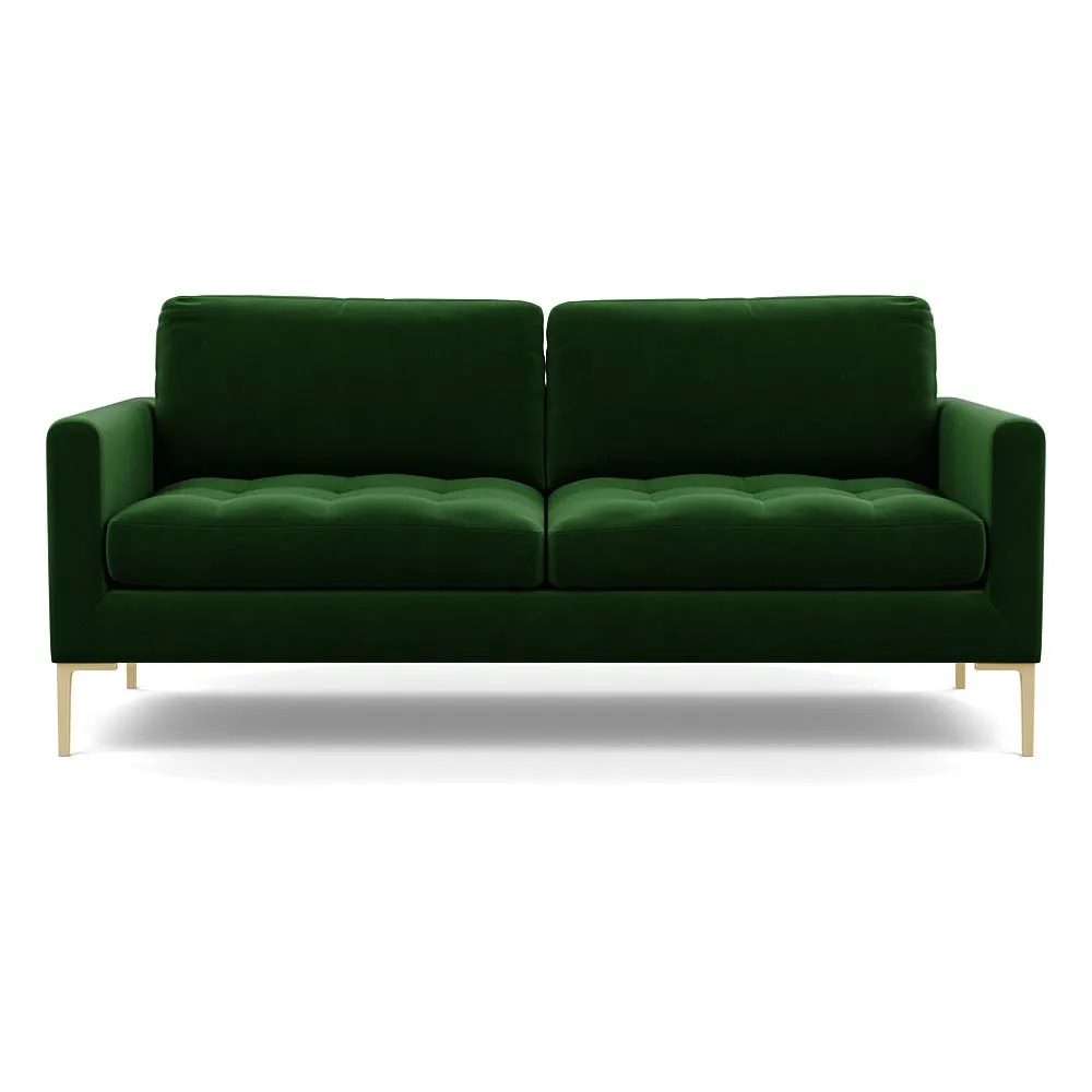 Heal's Eton 3 Seater Sofa Smart Velvet Forest Brass Feet