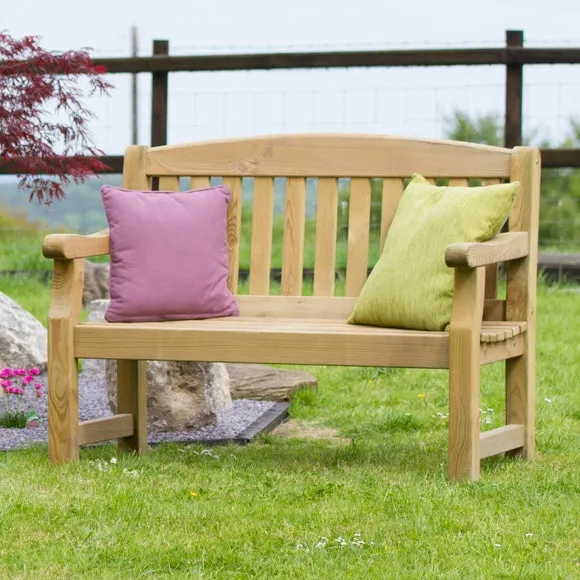Emily 2 Seater Wooden Bench with Seat Pad 5