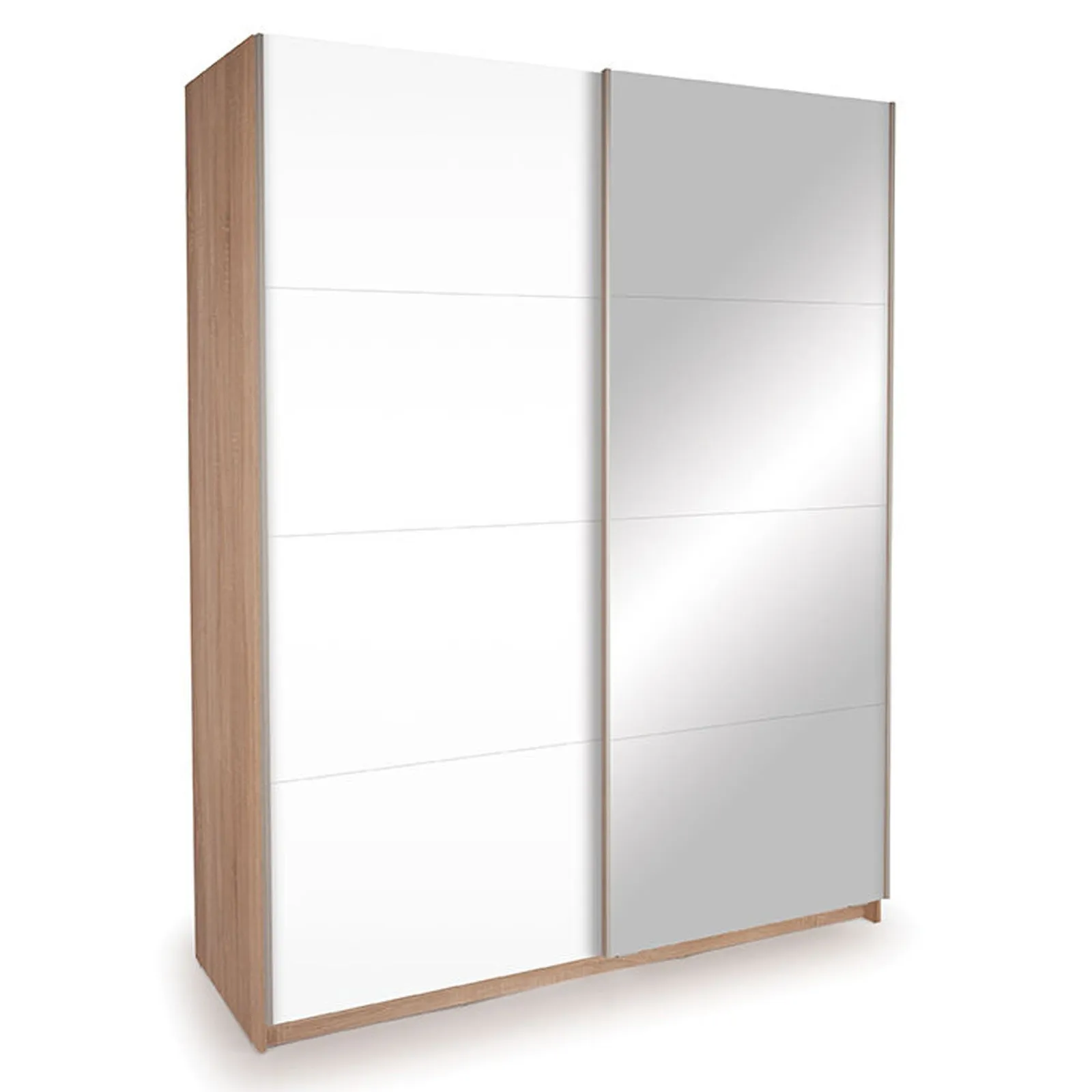 Ellum White Gloss and Oak Sliding Wardrobe White