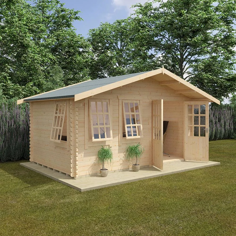 Buttercup Farm 10x16 The Forde 44mm Cabin - L295 x W475 x H292.6 cm in Natural 3