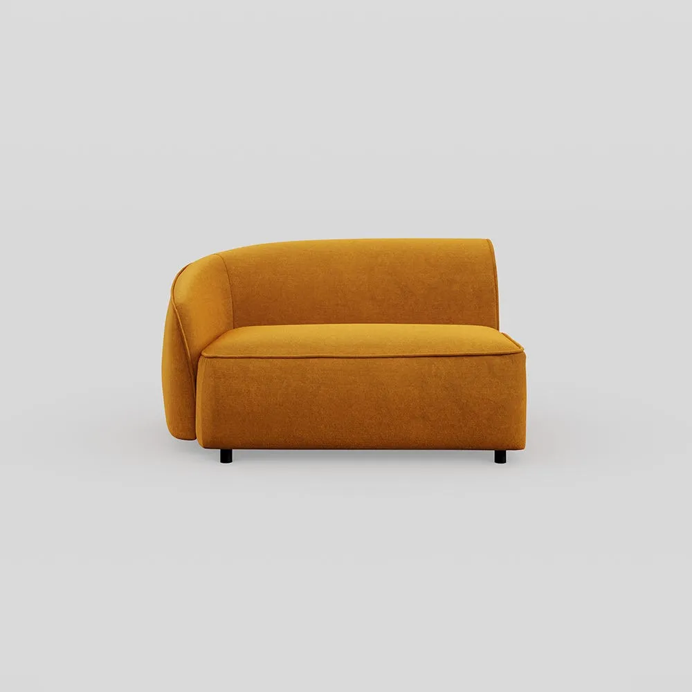 Heal's Aurelie Large Corner Module LHF Smart Luxe Velvet Cognac 1