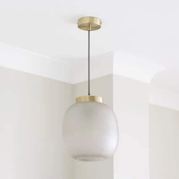 Lixue Recycled Glass Frosted Smoked Pendant Light 2