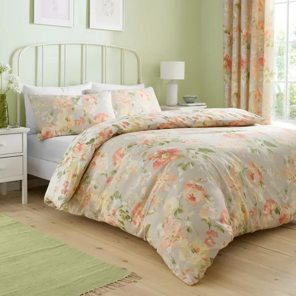 Dreams n Drapes Flourette Polycotton Duvet Cover & Pillowcase Set