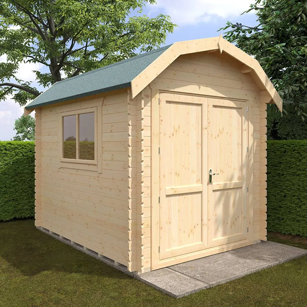 Buttercup Farm 10x8 The Aldford Barn 28mm Cabin - L295 x W235 x H277.6 cm in Natural 2