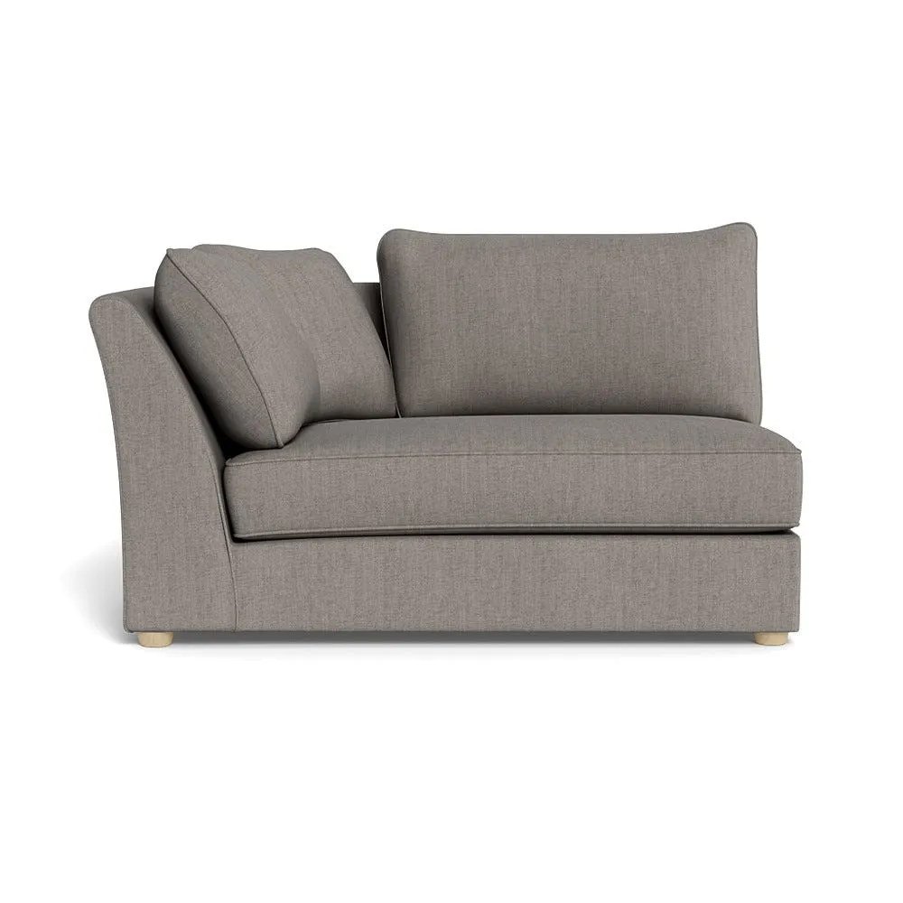 Heal's Tailor Large Curved Left Hand Facing Corner Unit Broad Weave Pebble Natural Feet