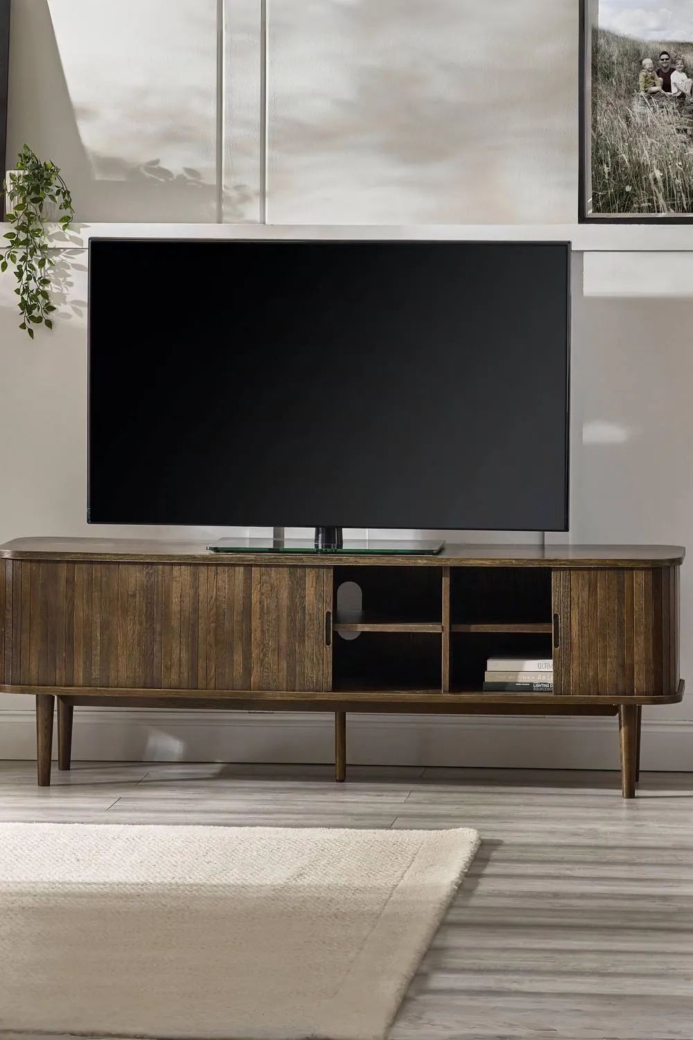 Julian Bowen Arya TV Cabinet with Sliding Door Storage in Dark Brown 2