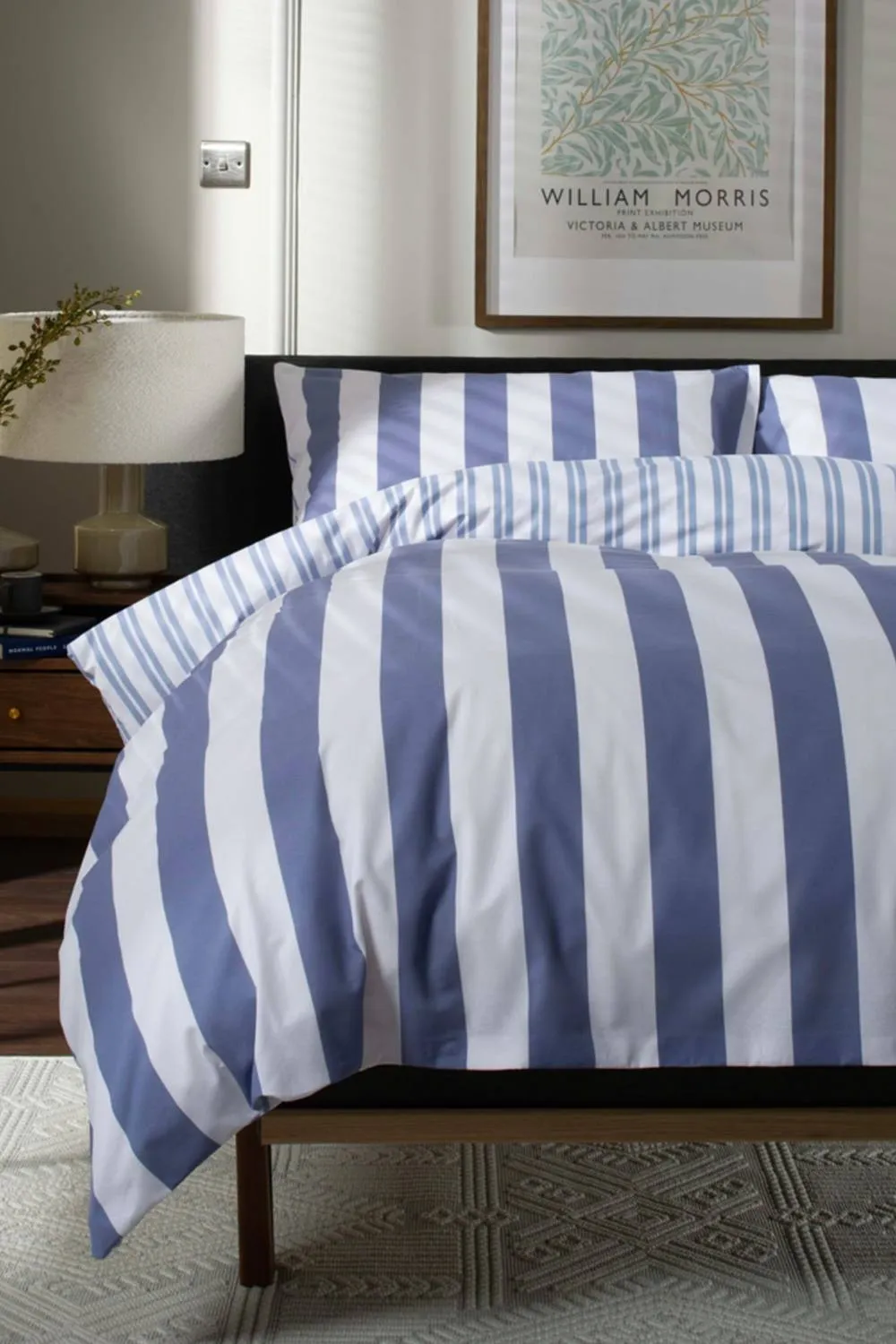 Deyongs High Point Stripe Easy Care Duvet Set in Blue 2