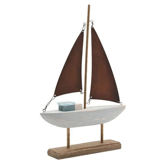 Love Life By The Sea Driftwood & Sea Glass Boat Ornament 3