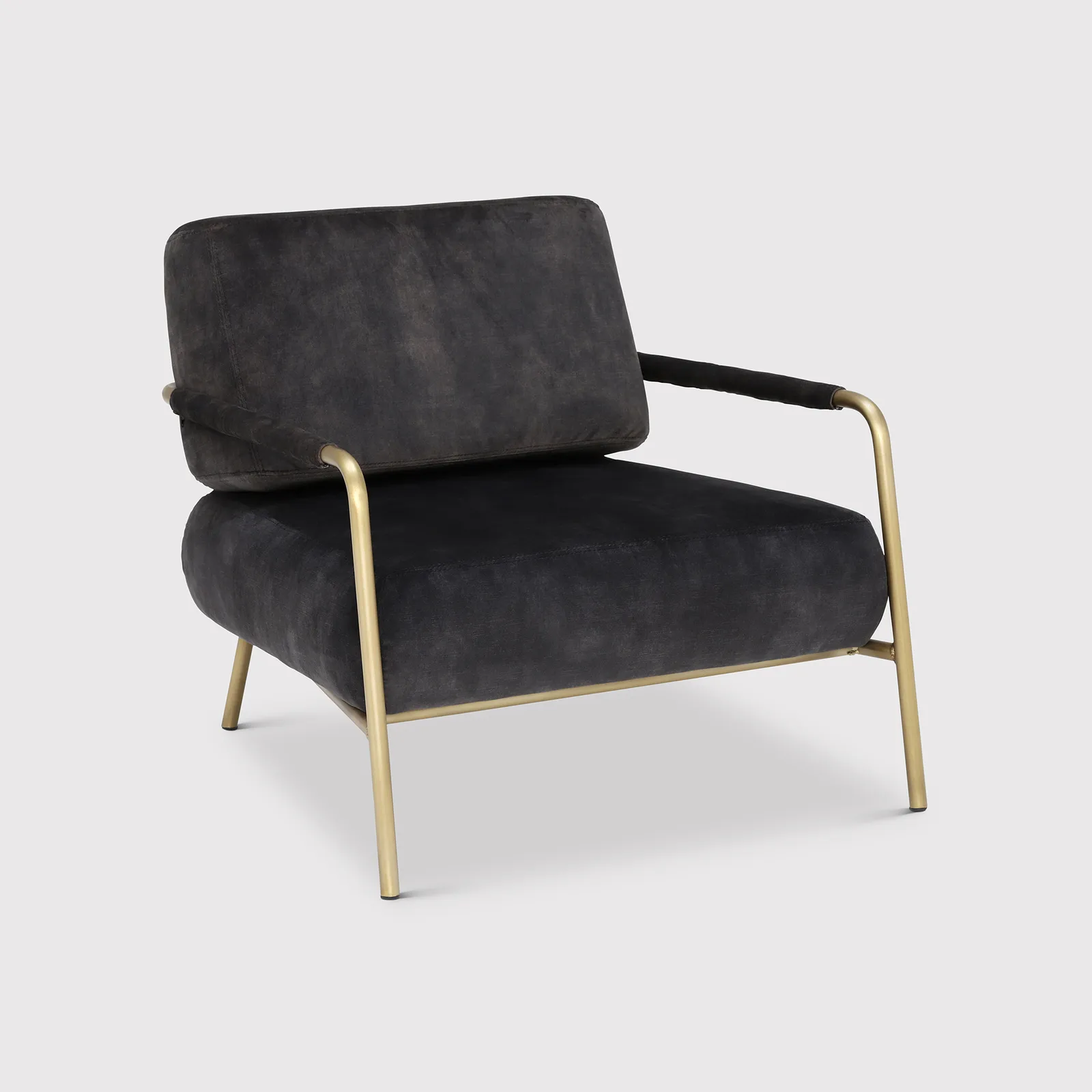 Pure Furniture Fraser Club Armchair, Black Fabric | Barker & Stonehouse