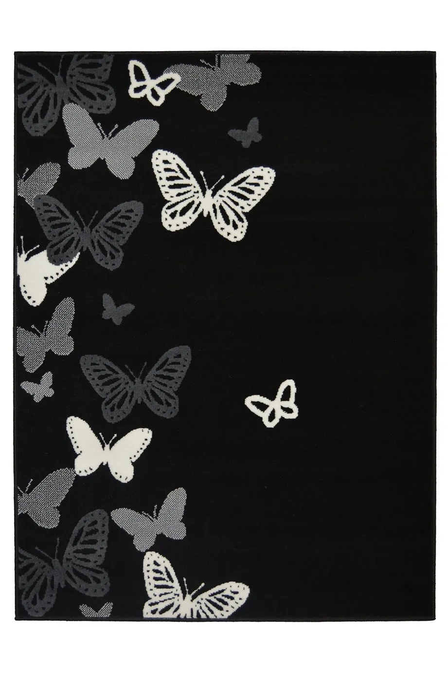 Homemaker Adorn Butterfly Rug - 80x150cm - Black