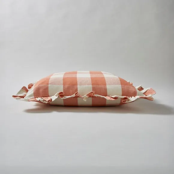Frilled Check Cushion Clay 3