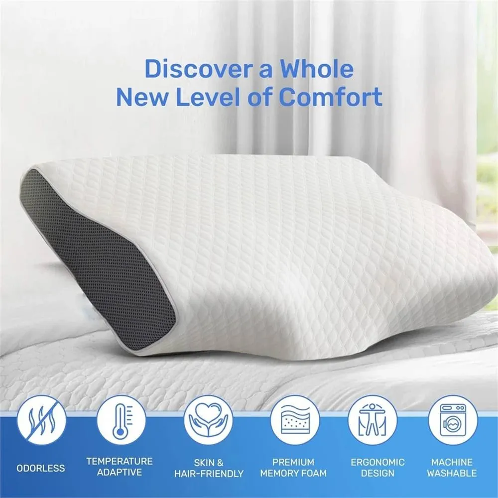 SPETLEK Cooling Memory Foam Cervical Pillow Neck Support in White