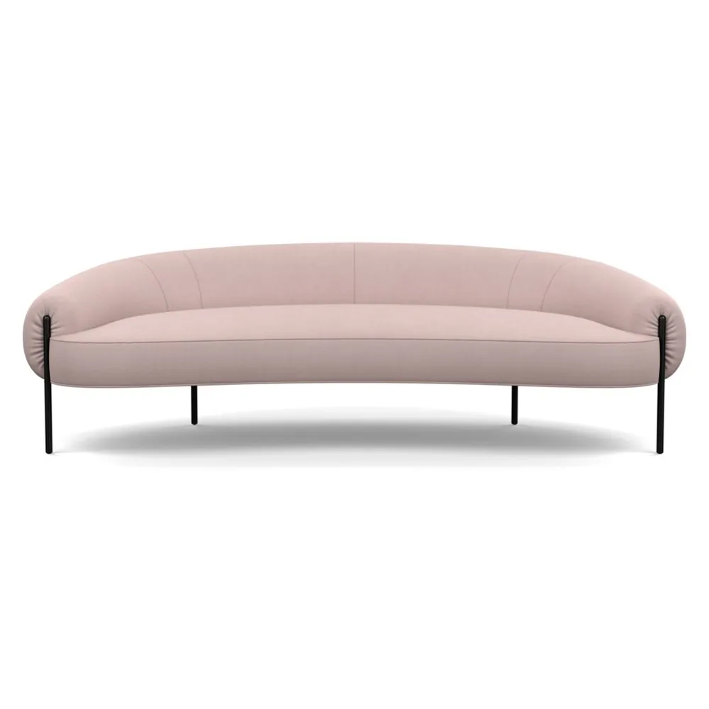 Heal's Isola 3 Seater Sofa Siena Cotton Dusky Pink Black Feet 1