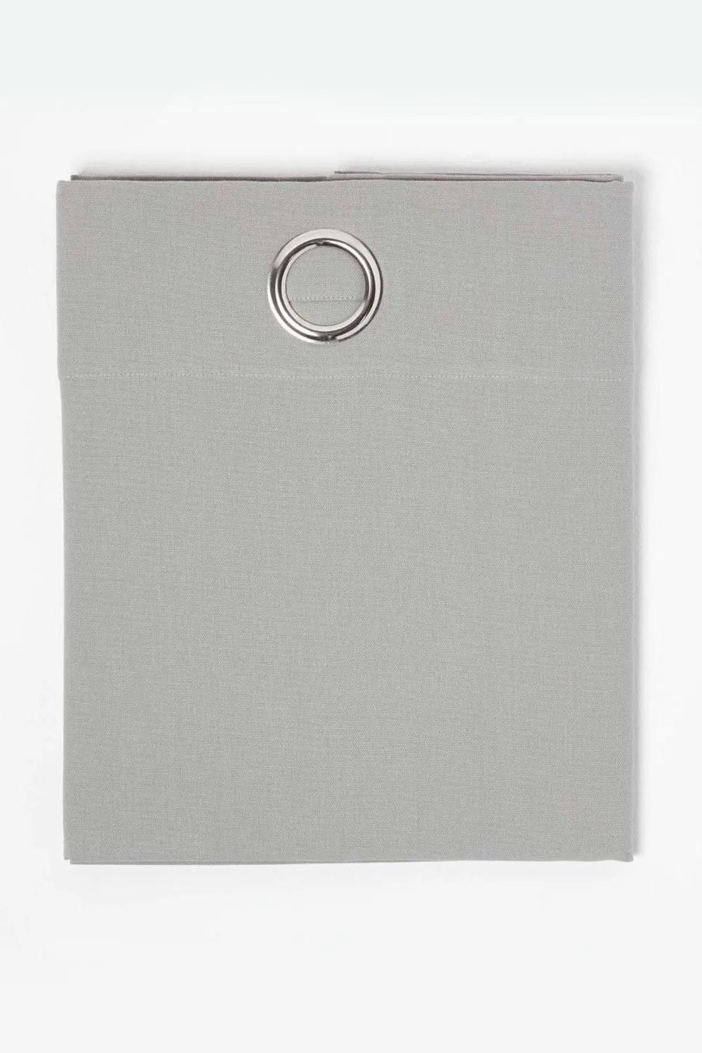 Homescapes Plain Cotton Ready Made Eyelet Curtain Pair in Grey 2