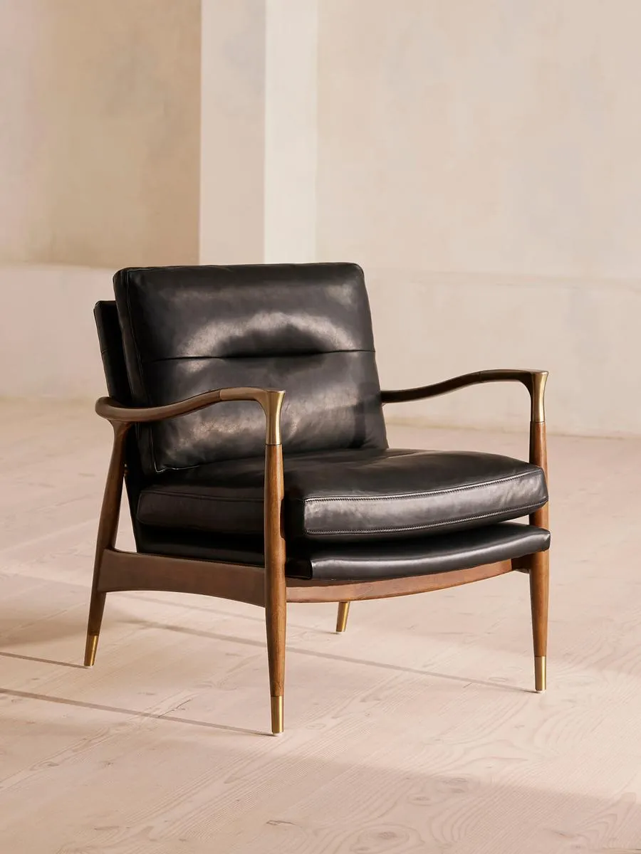 Theodore Armchair, Leather, Black