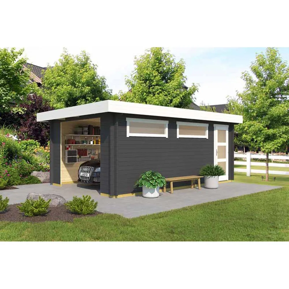 Lasita Maja Ltd Canberra-Log Cabin, Garden Room, Home Office - L422.7xW600xH233.7 cm in Natural 4