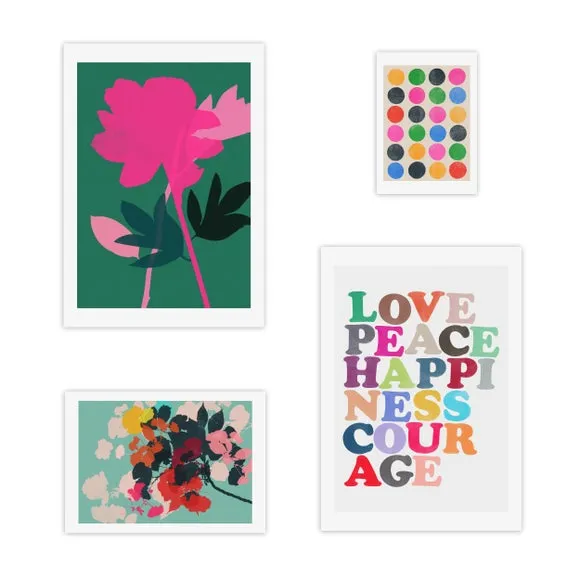 Set of 4 East End Prints Happiness Prints 2