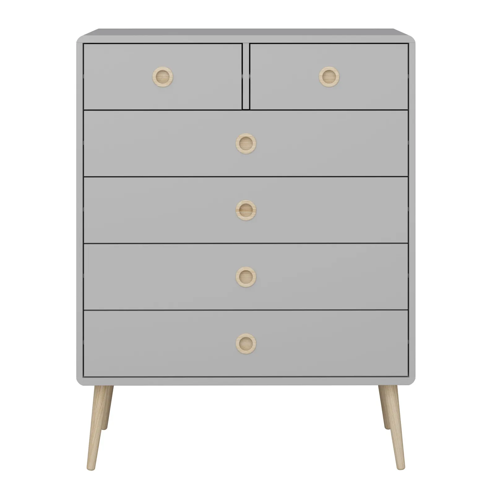 Softline 6 Drawer Chest Grey